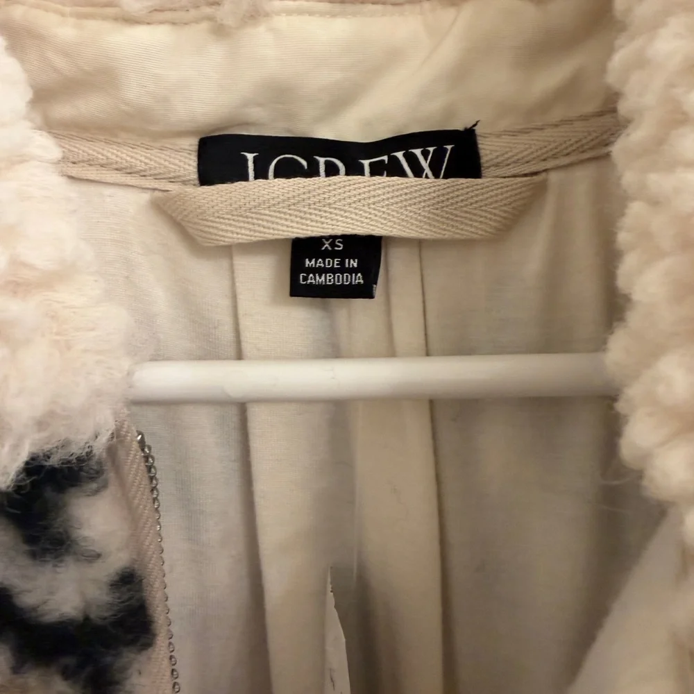 J.Crew Jacquard-print sherpa half-zip fleece pullover XS NWT - Picture 6 of 9